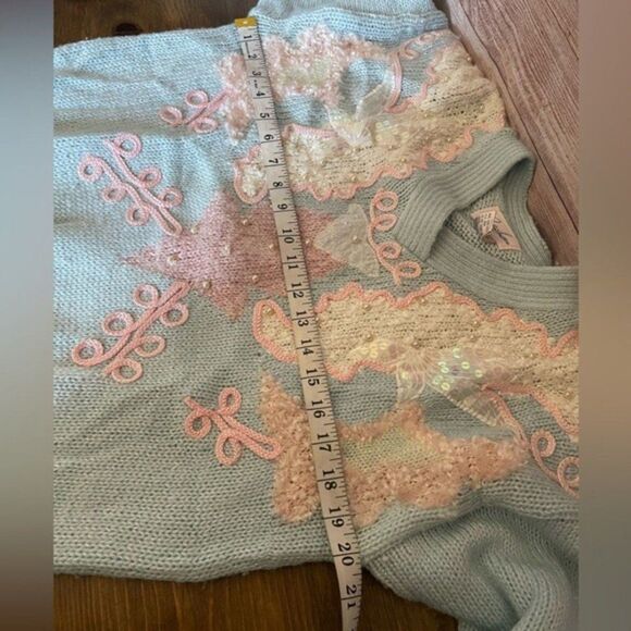 Jocelyn Smith VTG Pastel Goth Sequin Pearl Fairy Kei Cottagecore Sweater Medium‎ - Picture 7 of 12
